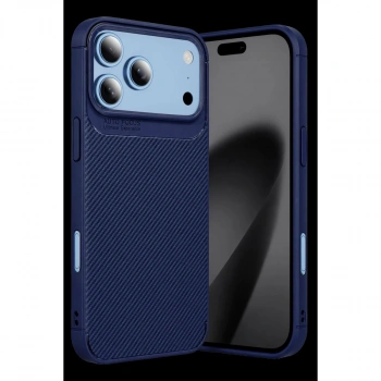 MARSİLYAN™-  Apple İphone 18 Pro Max Auto Focus Karbon Kapak - Lacivert