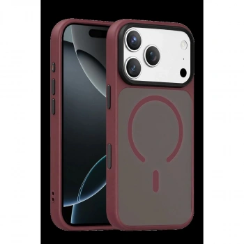 MARSİLYAN™-  Apple İphone 18 Pro Max Megane Magsafe Kapak - Bordo