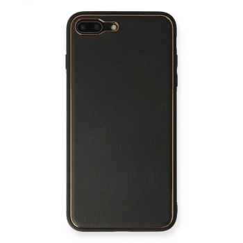 MARSİLYAN™- Apple İphone 7 Plus Kılıf Coco Deri Silikon Kapak - Siyah
