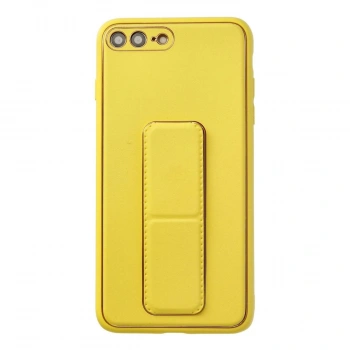 MARSİLYAN™- Apple İphone 7 Plus Kılıf Coco Deri Standlı Kapak - Sarı