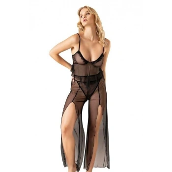 MARSiLYAN-  Askılı Yırtmaçlı File Takım