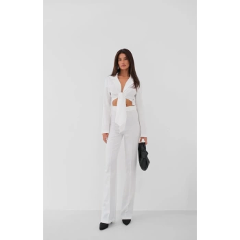 MARSiLYAN- Bağlamalı Crop Ceket Pantolon Takım