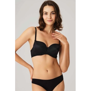 MARSiLYAN- Balenli Desteksiz Dolgusuz Askıları Çıkabilen Günlük T-shirt Sütyeni