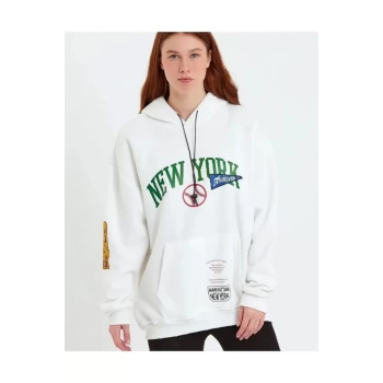 MARSiLYAN- Baskılı Kapüşonlu Sweatshirt