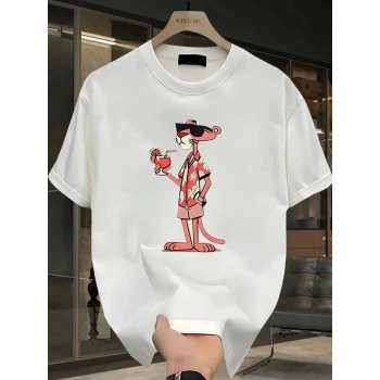 MARSiLYAN- Baskılı Oversize Bisiklet Yaka T-shirt - Beyaz