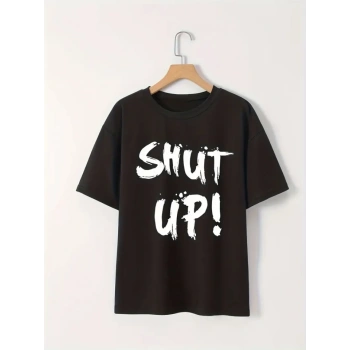 MARSiLYAN- Baskılı Oversize Bisiklet Yaka Tshirt