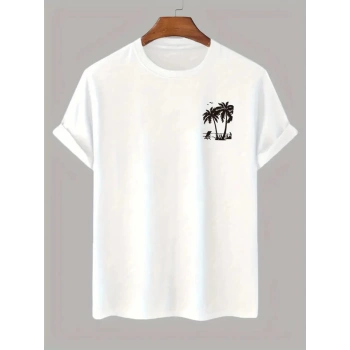 MARSiLYAN- Baskılı Oversize Bisiklet Yaka Tshirt