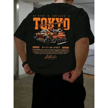 MARSiLYAN- Baskılı Oversize Bisiklet Yaka Tshirt