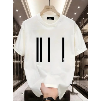 MARSiLYAN- Baskılı Oversize Bisiklet Yaka Tshirt