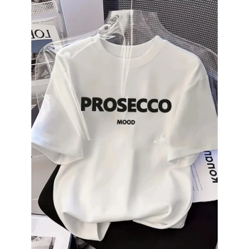 MARSiLYAN- Baskılı Oversize Bisiklet Yaka Tshirt