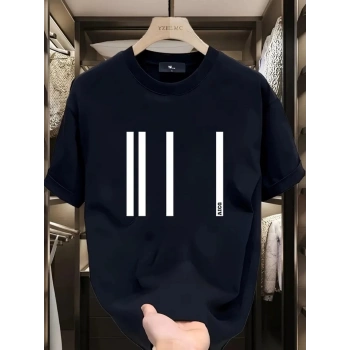 MARSiLYAN- Baskılı Oversize Bisiklet Yaka Tshirt