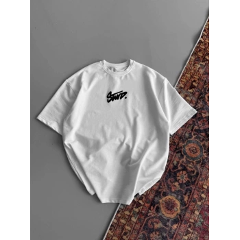 MARSiLYAN- Baskılı Oversize T-shirt - Beyaz