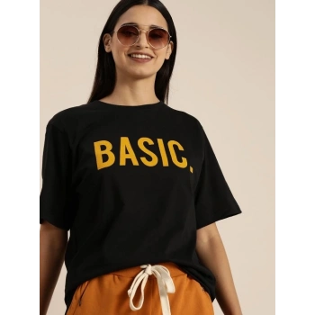 MARSiLYAN- Baskılı T-shirt - Siyah