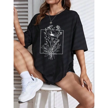 MARSiLYAN- Baskılı T-shirt - Siyah