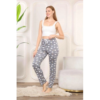 MARSiLYAN- Beli Fiyonklu Rahat Kesim Pamuklu Tek Alt Pijama KADIN BYATİ002