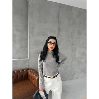 MARSiLYAN- Bisiklet Yaka Uzun Kollu Crop