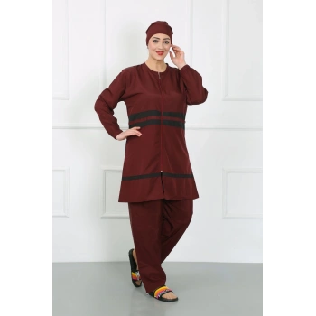 MARSiLYAN- Büyük Beden Tesettür Mayo Bordo