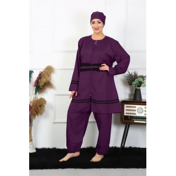 MARSiLYAN- Büyük Beden Tesettür Mayo Mor