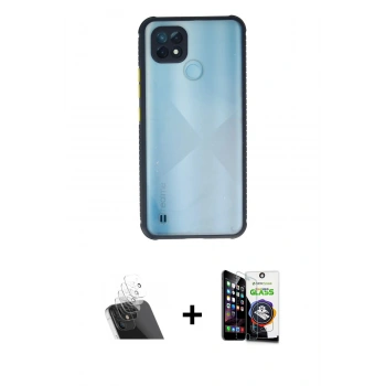 MARSİLYAN™- C21 Kılıf Nova Asil Özel Seri - Şeffaf Temperli Cam Ekran Koruyucu + Kamera Lens Koruma Cam - SF