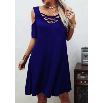 MARSiLYAN- Dekolteli Bağcık Detay Viskon Kumaş Elbise