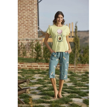 MARSiLYAN-  Desenli ve Baskılı Yoga Sport Kapri Takımı