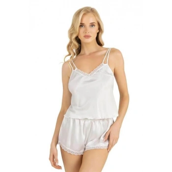 MARSiLYAN-  Ekru Saten Şort Takımı 9210