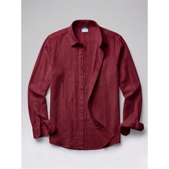 MARSiLYAN- Erkek Armürlü Yarım Oversize Müslin Gömlek