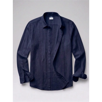 MARSiLYAN- Erkek Armürlü Yarım Oversize Müslin Gömlek