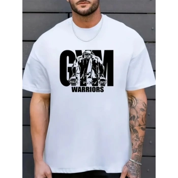 MARSiLYAN- Erkek Baskılı Bisiklet Yaka Erkek T-shirt - Beyaz