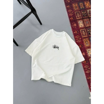 MARSiLYAN- Erkek Baskılı Oversize T-shirt - Beyaz