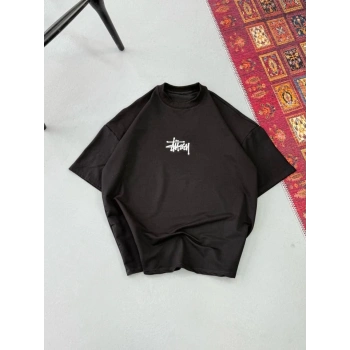 MARSiLYAN- Erkek Baskılı Oversize T-shirt - Siyah