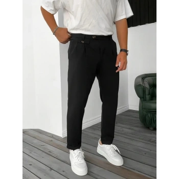 MARSiLYAN- Erkek Belden Düğmeli Cepli Dokuma Pantolon