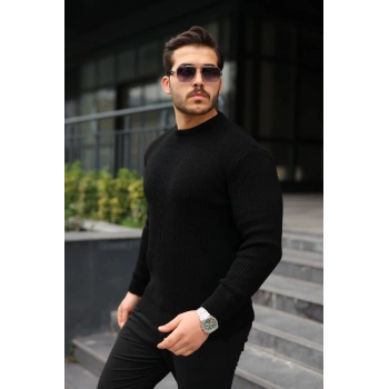 MARSiLYAN- Erkek Bisiklet Yaka Örme Kazak