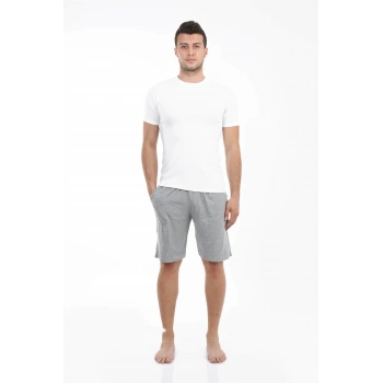 MARSiLYAN- Erkek Cepli Pamuk Şort Gri