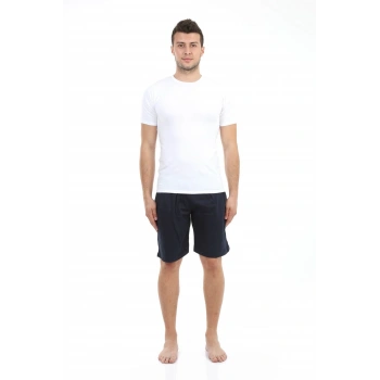 MARSiLYAN- Erkek Cepli Pamuk Şort Lacivert