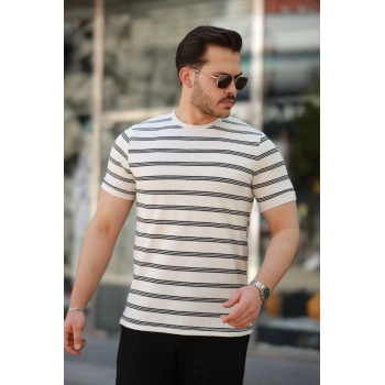 MARSiLYAN- Erkek çizgili Kısa Kollu T-shirt