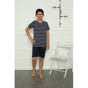 MARSiLYAN- Erkek Çocuk Penye Şortlu Pijama Takım