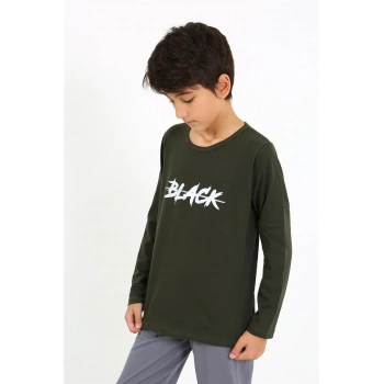 MARSiLYAN- Erkek Çocuk Uzun Kol Penye Pijama Takım Haki