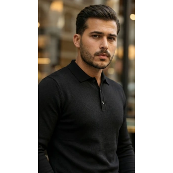 MARSiLYAN- Erkek Düğme Yakalı Triko