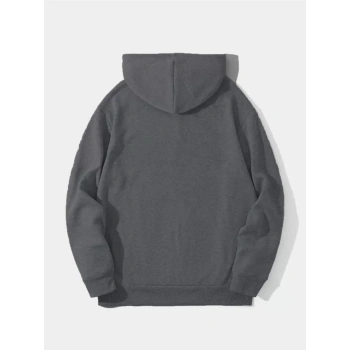 MARSiLYAN- Erkek Düz Kapüşonlu Sweat - Füme