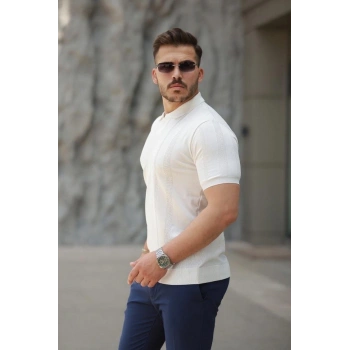 MARSiLYAN- Erkek Hemşire Yaka Kısa Kollu Tişört