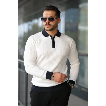 MARSiLYAN- Erkek Kol Ve Yaka Detaylı Uzun Kollu Triko