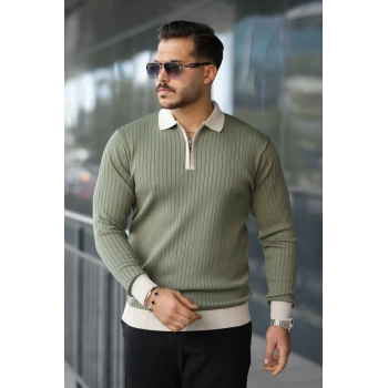 MARSiLYAN- Erkek Kol Ve Yaka Detaylı Uzun Kollu Triko