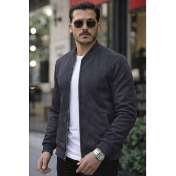 MARSiLYAN- Erkek önden Fermuarlı Içi Astarlı Süet Ceket