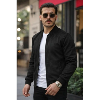 MARSiLYAN- Erkek önden Fermuarlı Içi Astarlı Süet Ceket