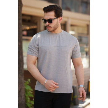 MARSiLYAN- Erkek Oversize Bisiklet Yaka Kısa Kollu T-shirt