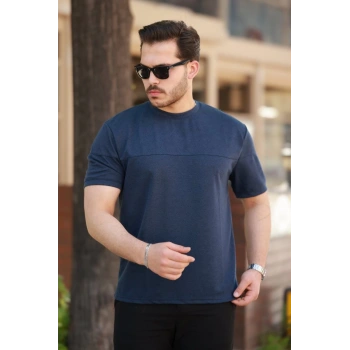 MARSiLYAN- Erkek Oversize Bisiklet Yaka Kısa Kollu T-shirt