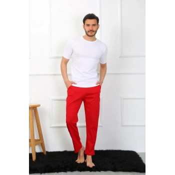 MARSiLYAN- Erkek Pamuk Kırmızı Tek Alt Pijama