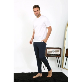 MARSiLYAN- Erkek Pamuk Tek Alt Pijama Lacivert