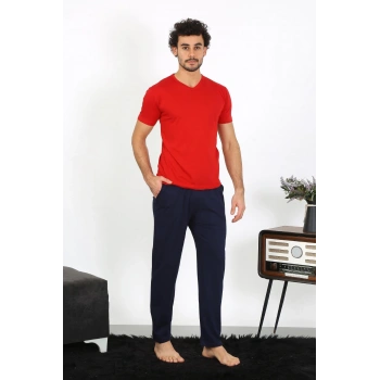 MARSiLYAN- Erkek Penye Kırmızı 3lü Pijama Takımı